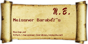 Meissner Barabás névjegykártya